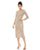 Mac Duggal Cocktail - 5521D Long Sleeve Modest Knee Length Dress Cocktail Dresses 4 / Mocha