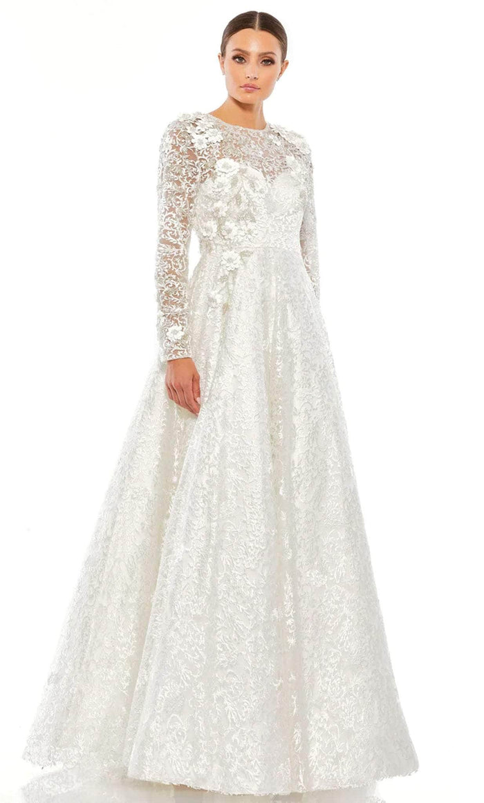 Mac Duggal Evening - 11121D Embroidered A-line Dress Evening Dresses 0 / White