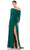 Mac Duggal Evening - 12231 Jewel Cuffed Asymmetrical Long Gown Evening Dresses 0 / Emerald