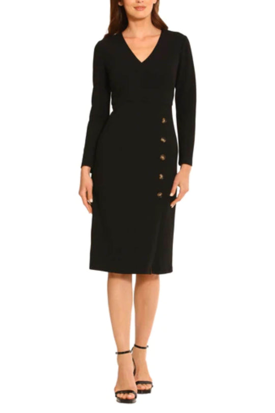 Maggy London G5360M - Fitted Button Detail Dress