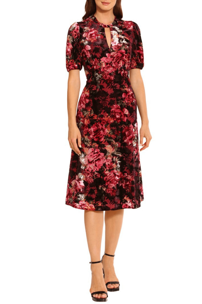 Maggy London G5393M - Puff Sleeve Floral Print Evening Dress Special Occasion Dress