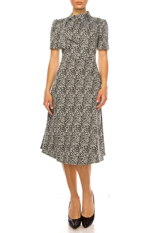 Maggy London GT506M - Printed Short Sleeve Formal Dress