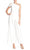 Marina 261183 - Flyaway One Shoulder Jumpsuit Special Occasion Dress 8 / Ivory