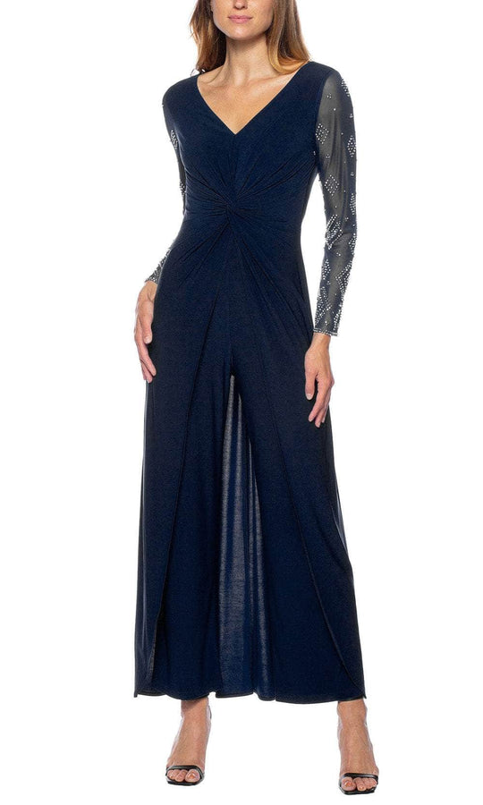 Marina 267919 - Knot Twist Jumpsuit with Overskirt