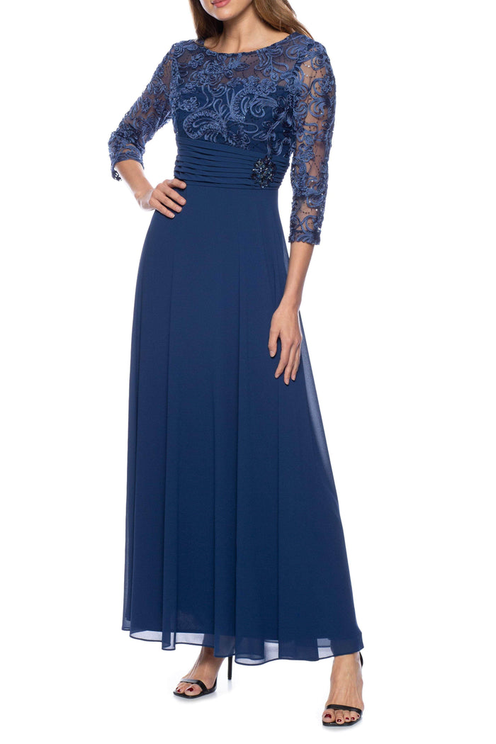Marina 268401 - Embellished Quarter Sleeve Prom Dress Special Occasion Dress