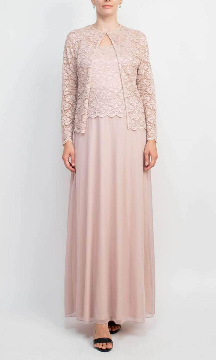 Marina 650322 - Lace Bodice Evening Dress Special Occasion Dress 4 / Blush