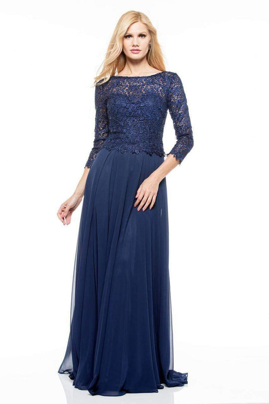 Marsoni by Colors - M223 Embroidered Quarter Length Sleeves Dress