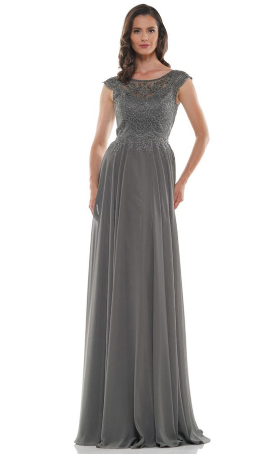Marsoni by Colors M238-1 - Embroidered Bodice Chiffon Gown