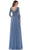 Marsoni by Colors M238SL - Bateau Embroidered Formal Gown Mother of the Bride Dresses 10 / Indigo Blue