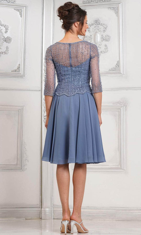 Marsoni by Colors M312S - Jeweled Scalloped Waist Cocktail Dress