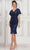 Marsoni by Colors M318S - Knee Length Sequin Dress Special Occasion Dress 4 / Navy