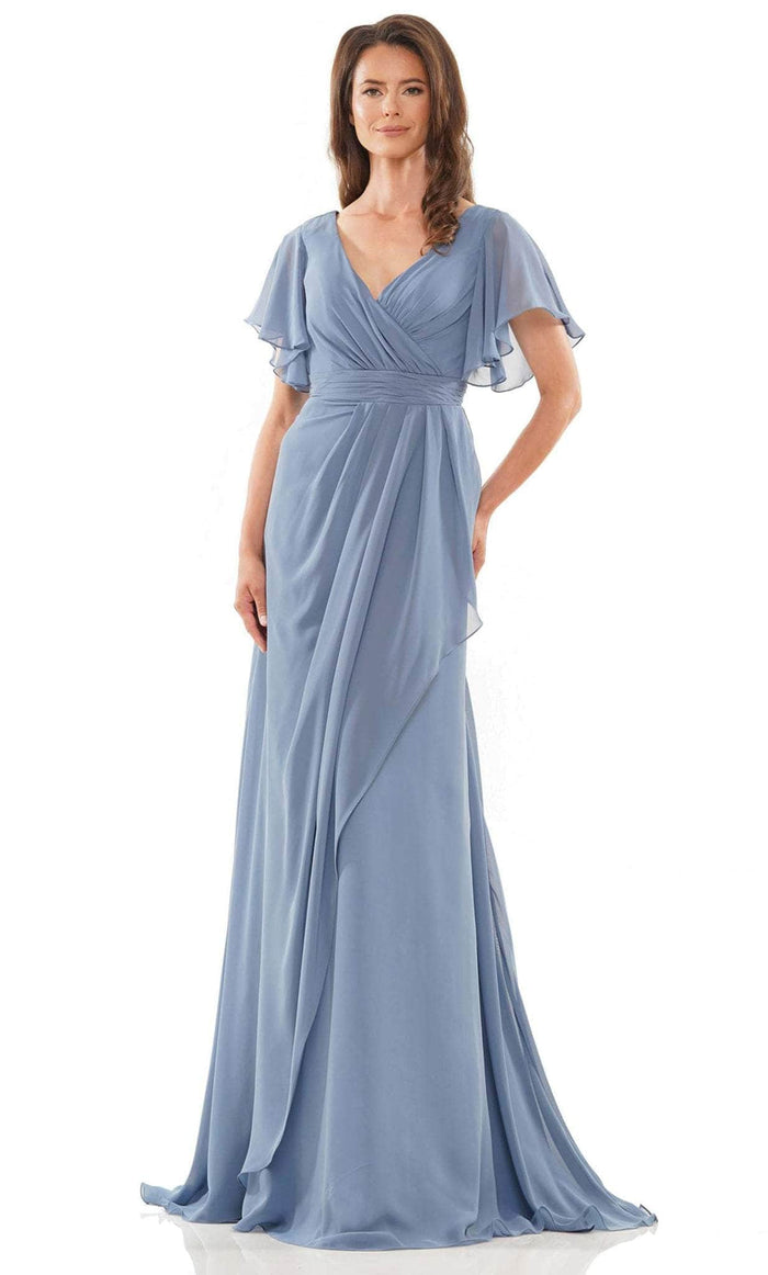 Marsoni by Colors M320 - V-Neck Empire Evening Dress Mother of the Bride Dresses 8 / Slate Blue
