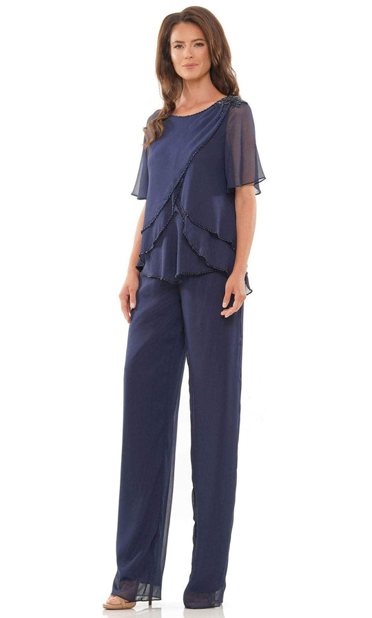 Marsoni by Colors M321 - Short Sleeves Bateau Neck Pantsuit