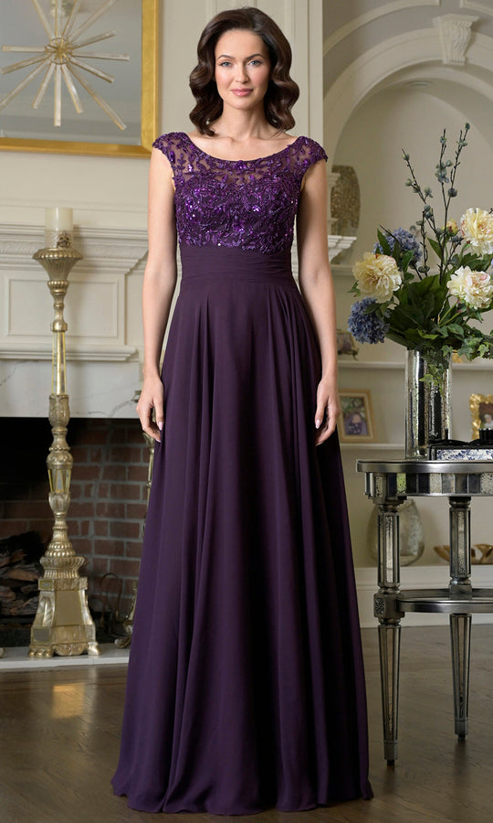 Marsoni by Colors M335 - Scoop Neckline Beaded Lace Gown
