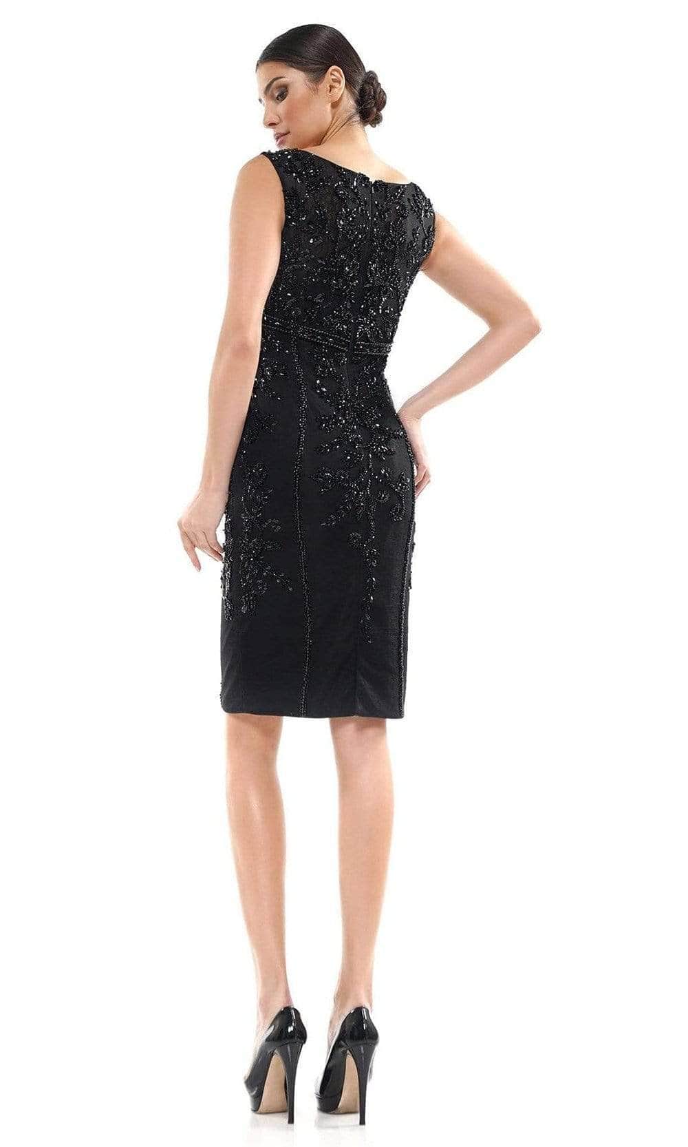 Marsoni By Colors - MV1007 Embroidered Plunging V-neck Mermaid Dress