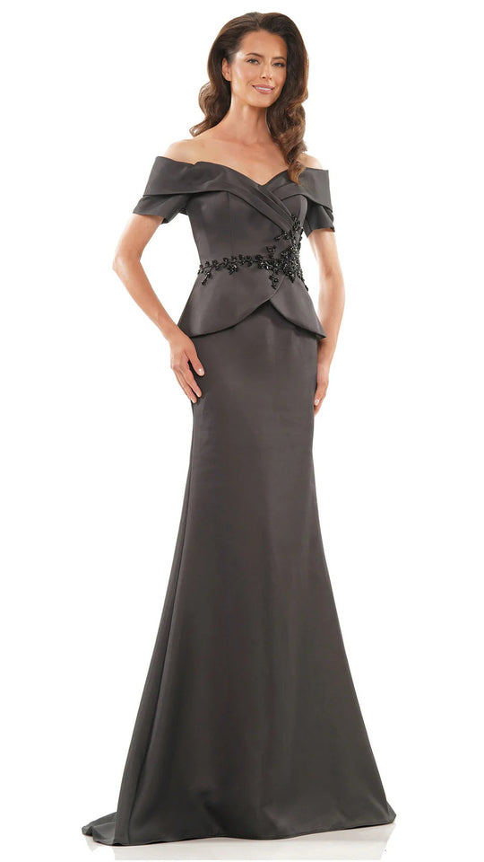 Marsoni by Colors - MV1144 Peplum Trumpet Evening Dress