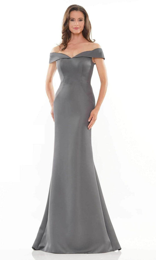 Marsoni by Colors - MV1153 Satin Off-Shoulder Mermaid Evening Gown