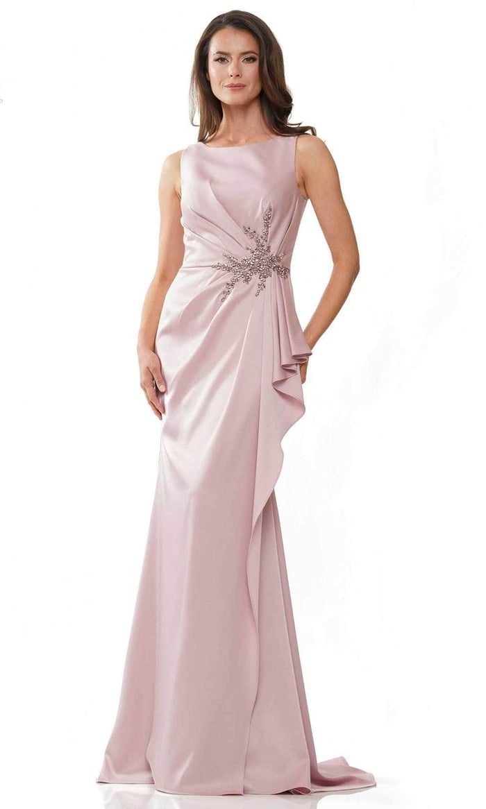 Marsoni by Colors MV1233 - Scoop Ruffled Cascade Formal Gown Formal Gowns 4 / Rose