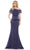 Marsoni by Colors MV1239 - Asymmetric Off Shoulder Formal Gown Formal Gowns 4 / Navy