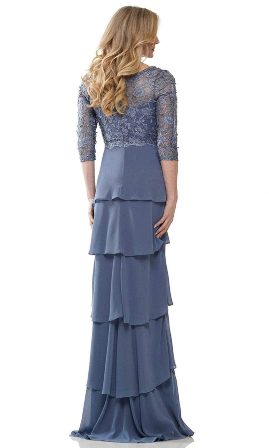 Marsoni by Colors MV1244 - Embroidered V-Neck Tiered Formal Gown