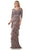 Marsoni by Colors MV1244 - Embroidered V-Neck Tiered Formal Gown Formal Gowns 6 / Taupe