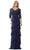 Marsoni by Colors MV1244 - Laced Quarter Sleeve Formal Gown Formal Gowns 10 / Slate Blue