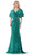 Marsoni by Colors MV1249 - Shawl Sleeve Mermaid Evening Gown Evening Dresses 4 / Emerald