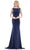 Marsoni by Colors MV1250 - Beaded Illusion Back Evening Gown Evening Dresses 4 / Navy