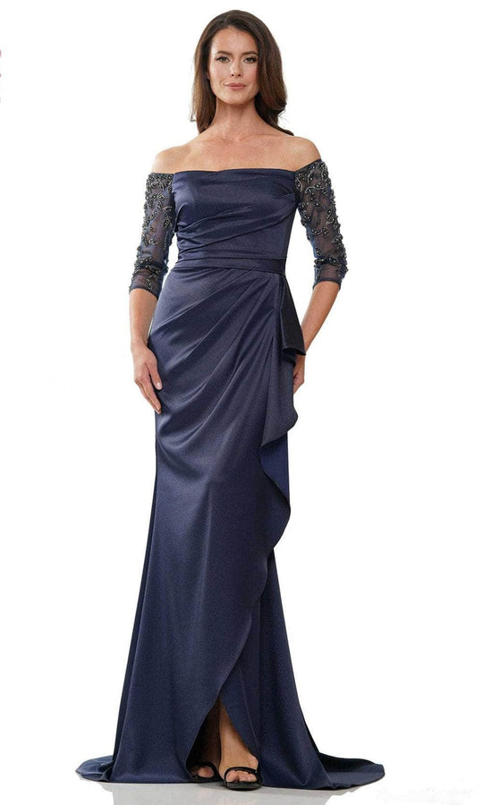 Marsoni by Colors MV1254 - Off-Shoulder Quarter Sleeve Evening Dress