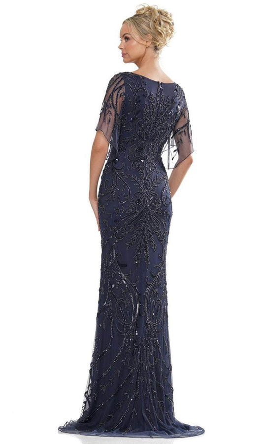 Marsoni by Colors MV1261 - Bateau Neck Sequin Long Dress