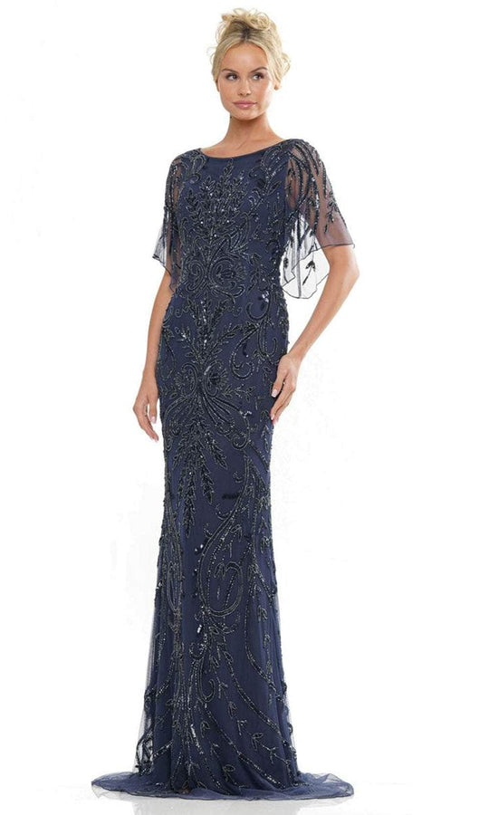 Marsoni by Colors MV1261 - Bateau Neck Sequin Long Dress