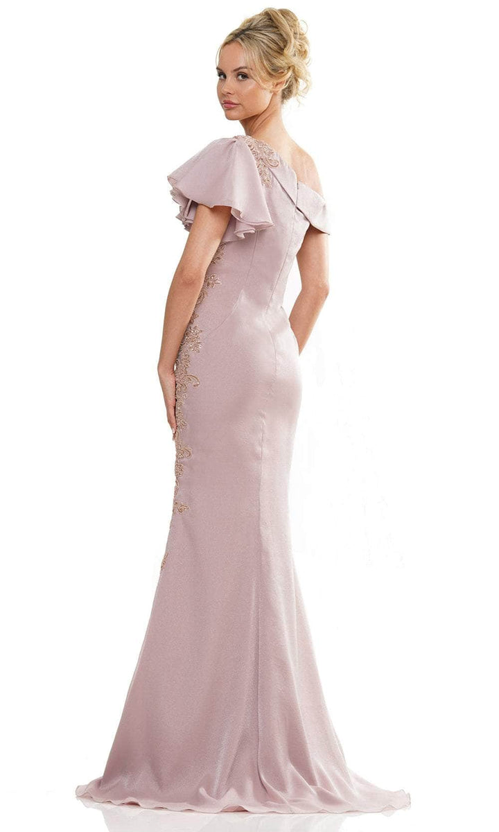 Marsoni by Colors Cape Sleeve Beaded Trumpet Feminine look fit Gown MV1132