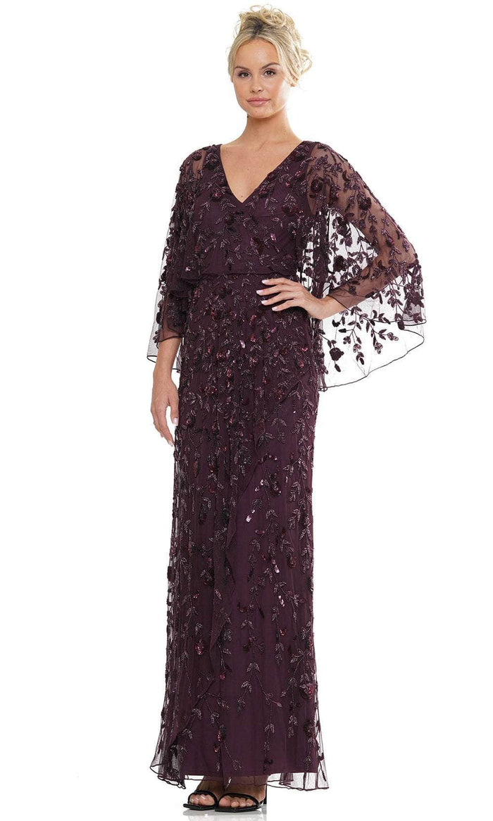Marsoni by Colors MV1282 - Foliage Beaded V-Neck Formal Gown Special Occasion Dress