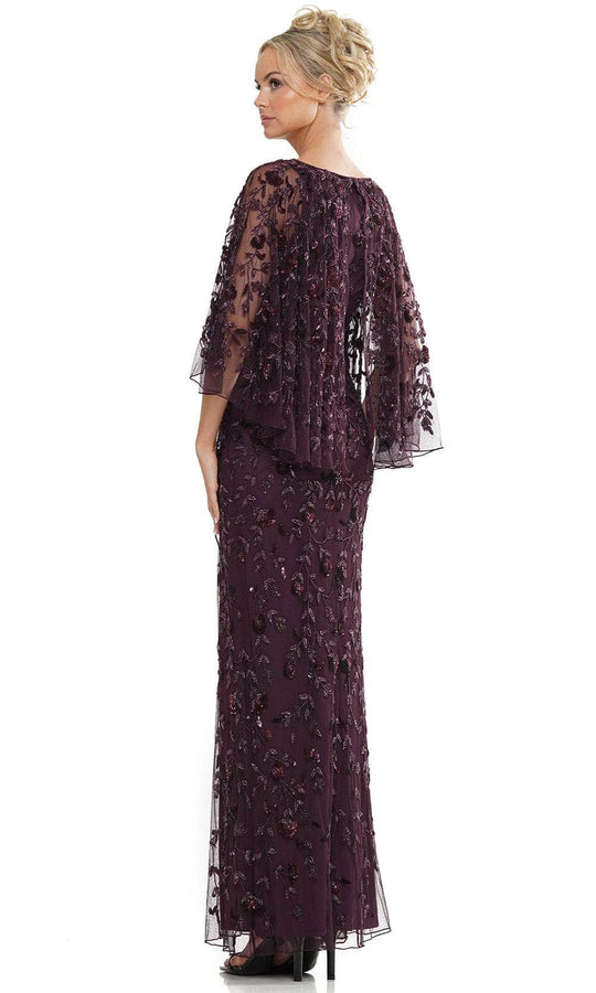 Marsoni by Colors MV1282 - Foliage Beaded V-Neck Formal Gown