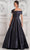 Marsoni by Colors MV1288 - Off Shoulder Satin Evening Dress Special Occasion Dress 6 / Navy