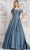 Marsoni by Colors MV1288 - Off Shoulder Satin Evening Dress Special Occasion Dress 6 / Slate Blue