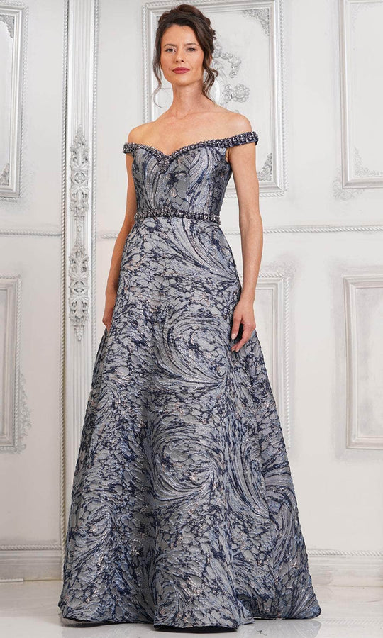 Marsoni by Colors MV1299 - Off-Shoulder Beaded Long Gown