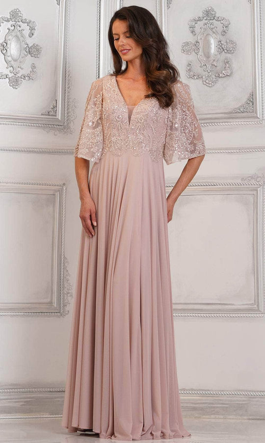 Marsoni by Colors MV1302 - Cape Sleeve A-Line Formal Dress