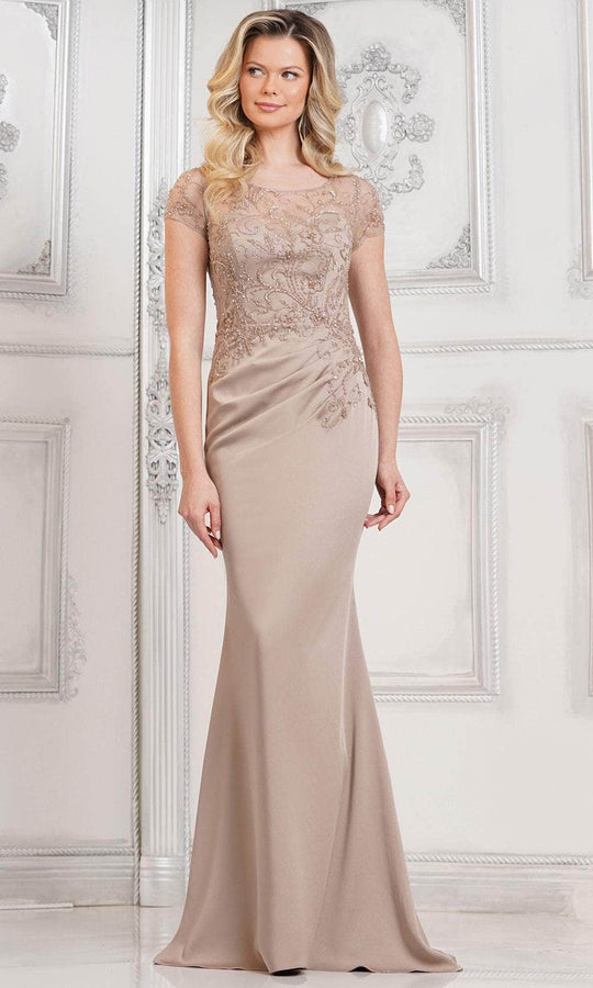 Marsoni by Colors MV1317 - Short Sleeve Embellished Evening Dress
