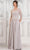 Marsoni by Colors MV1319 - Quarter Sleeve Beaded Illusion Formal Gown Special Occasion Dress 6 / Oatmeal