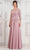 Marsoni by Colors MV1319 - Quarter Sleeve Beaded Illusion Formal Gown Special Occasion Dress 6 / Rose