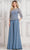 Marsoni by Colors MV1319 - Quarter Sleeve Beaded Illusion Formal Gown Special Occasion Dress 6 / Slate Blue