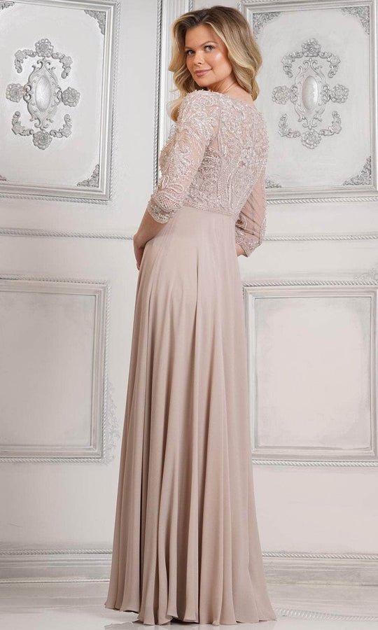 Marsoni by Colors MV1322 - Quarter Sleeve Beaded Evening Dress