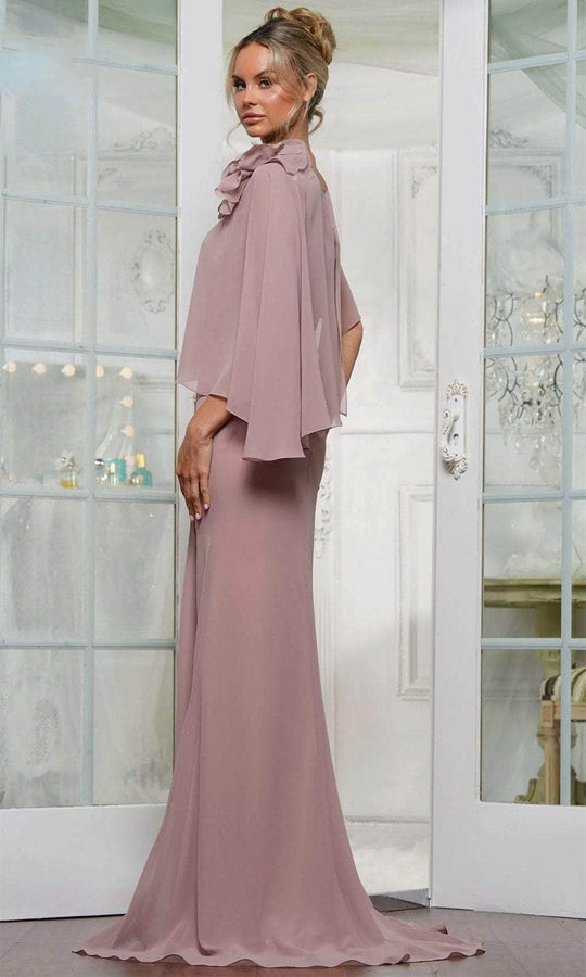 Marsoni by Colors MV1347 - Applique Cape Evening Gown