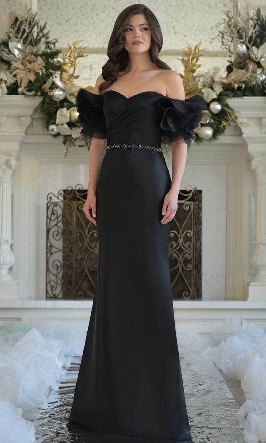 Marsoni by Colors MV1353 - Off Shoulder Puff Sleeve Gown