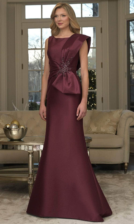 Marsoni by Colors MV1359 - Bateau Neckline Gown with Beaded Detail