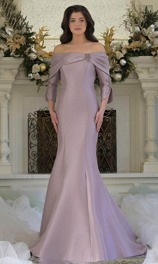 Marsoni by Colors MV1360 - Elegant Off-Shoulder Floor-Length Gown