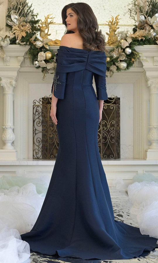 Marsoni by Colors MV1360 - Elegant Off-Shoulder Floor-Length Gown