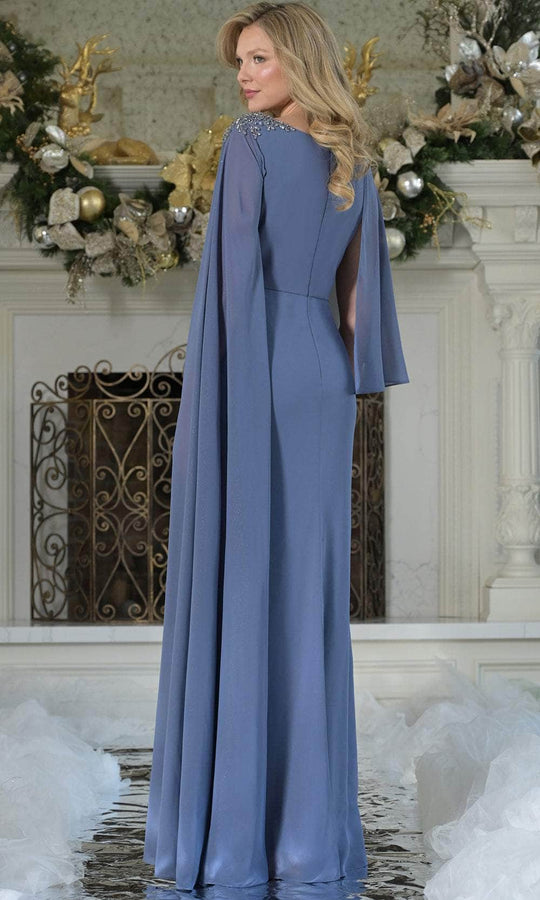 Marsoni by Colors MV1362 - Draped Long Cape Sleeve Gown