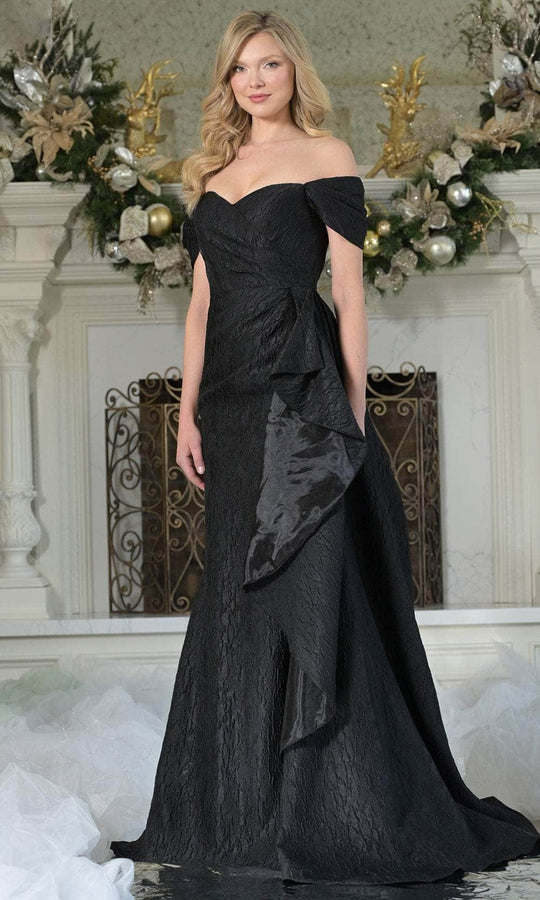 Marsoni by Colors MV1365 - Off Shoulder Textured Sheath Gown